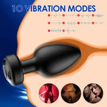 10-Speed Remote Control Rechargeable Vibrating Anal Plug Set